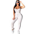 women's clothes Amazon explosions sleeveless openwork zipper backless splicing jumpsuit